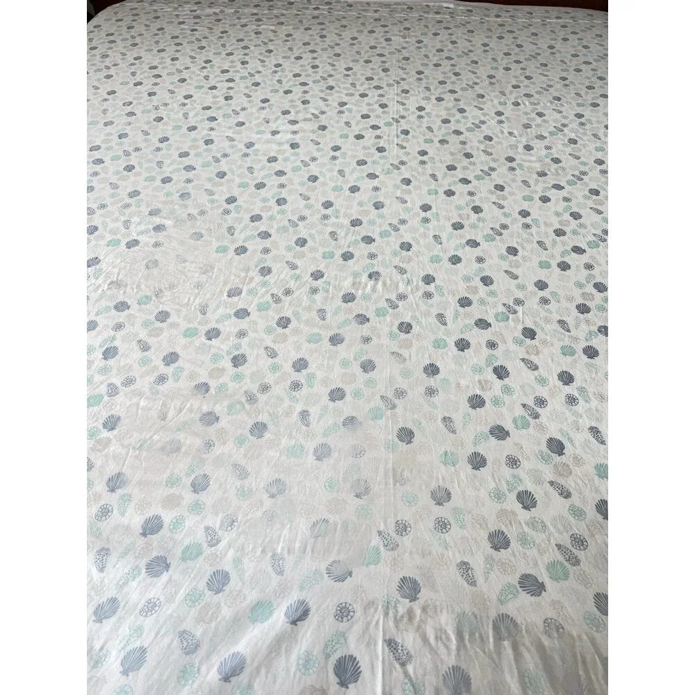 Set 3 Queen Sea Shell Flat Sheet + 2 Qu Pillowcases 60% PIMA COTTON Ocean Summer - Picture 10 of 14